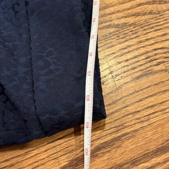 Ann Taylor LOFT Marisa Ankle Brocade Blue Pants Size 14 - Picture 5 of 9